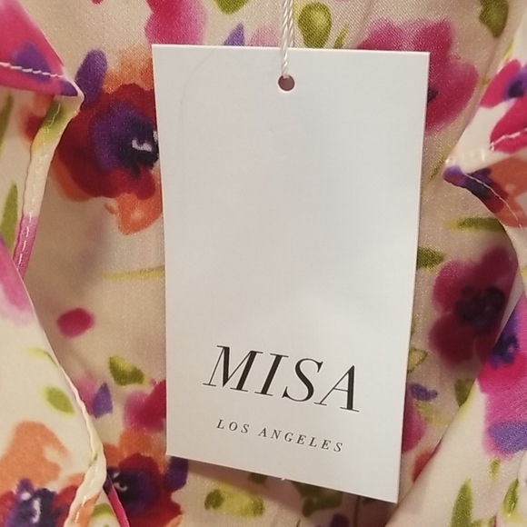 💕MISA LOS ANGELES💕 Floral Ruffle Wrap Mini Dress M Medium NWT - Picture 14 of 15